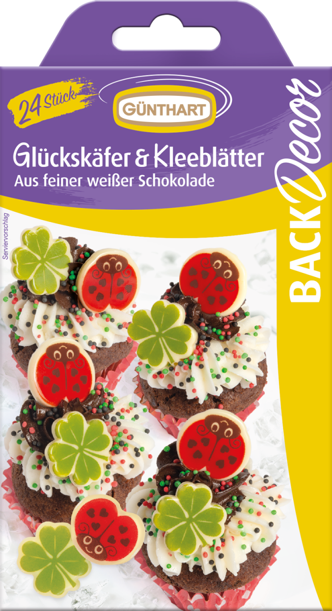 24 Glückskäfer & Kleeblätter 