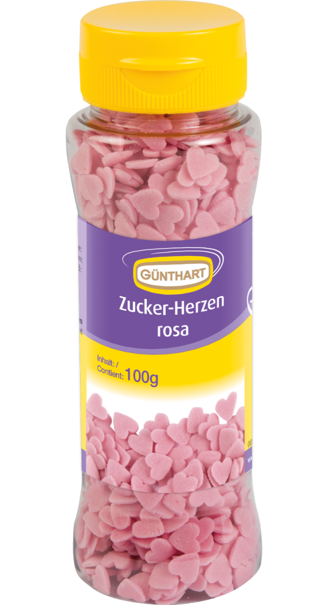 100g Dekor Herzen rosa 