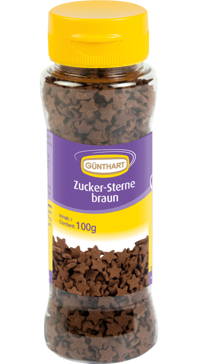 100g Dekor Sterne braun 