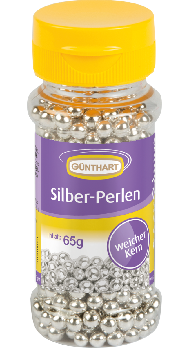 65g Glanzperlen, silber 