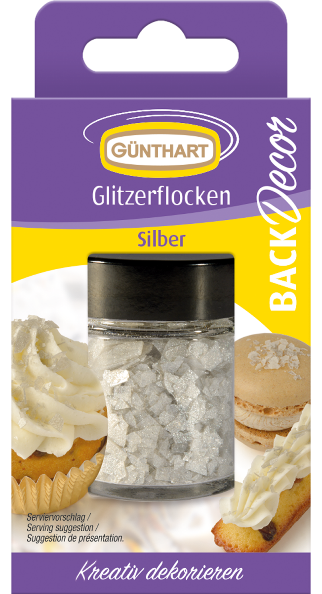 15g Glitzerflocken, silber 