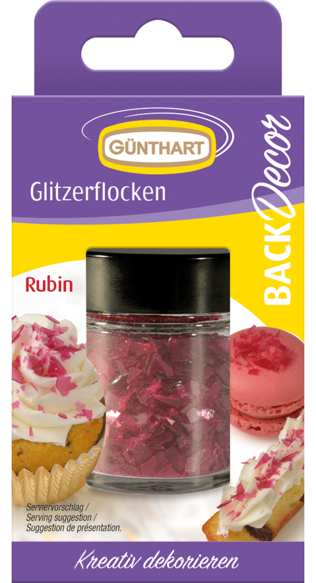 15g Glitzerflocken rubin 