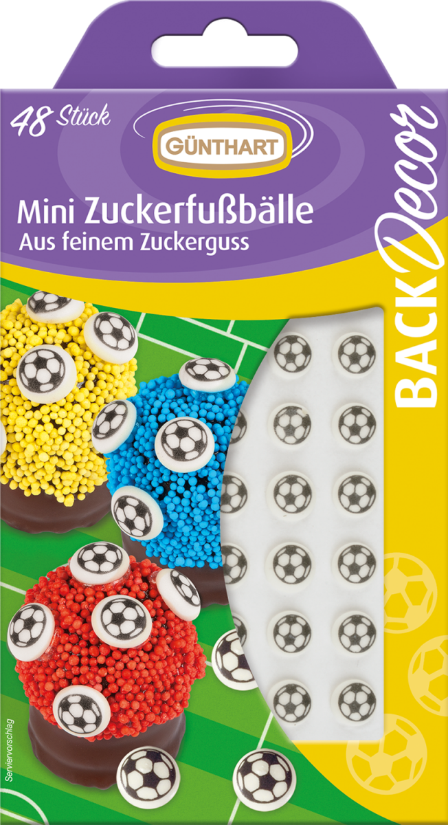 48 Mini Zuckerfußbälle 