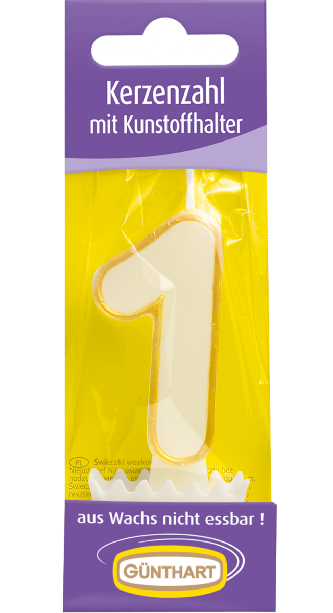 1 Kerzenzahl "1" gold 