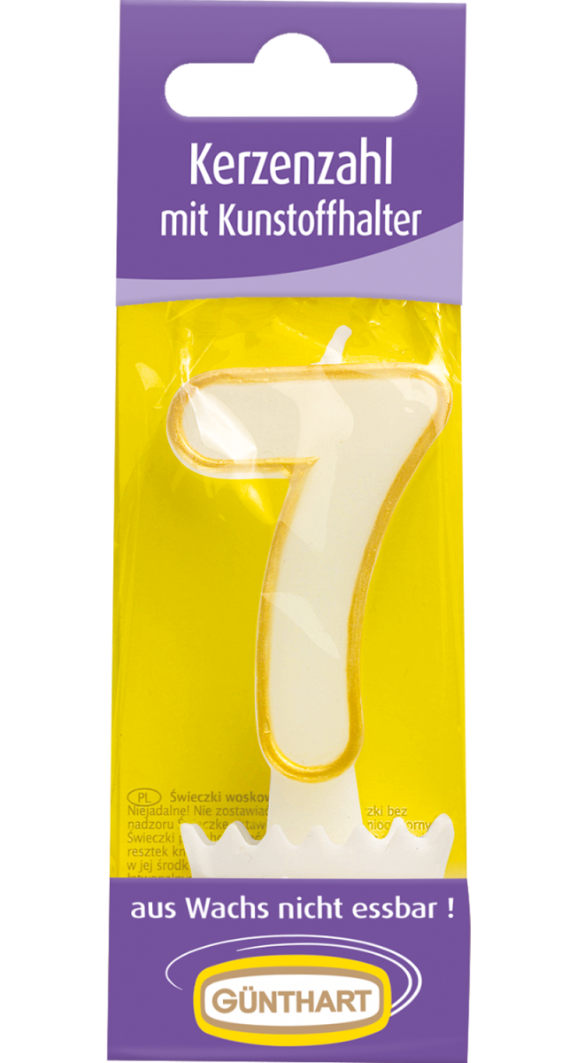 1 Kerzenzahl "7" gold 